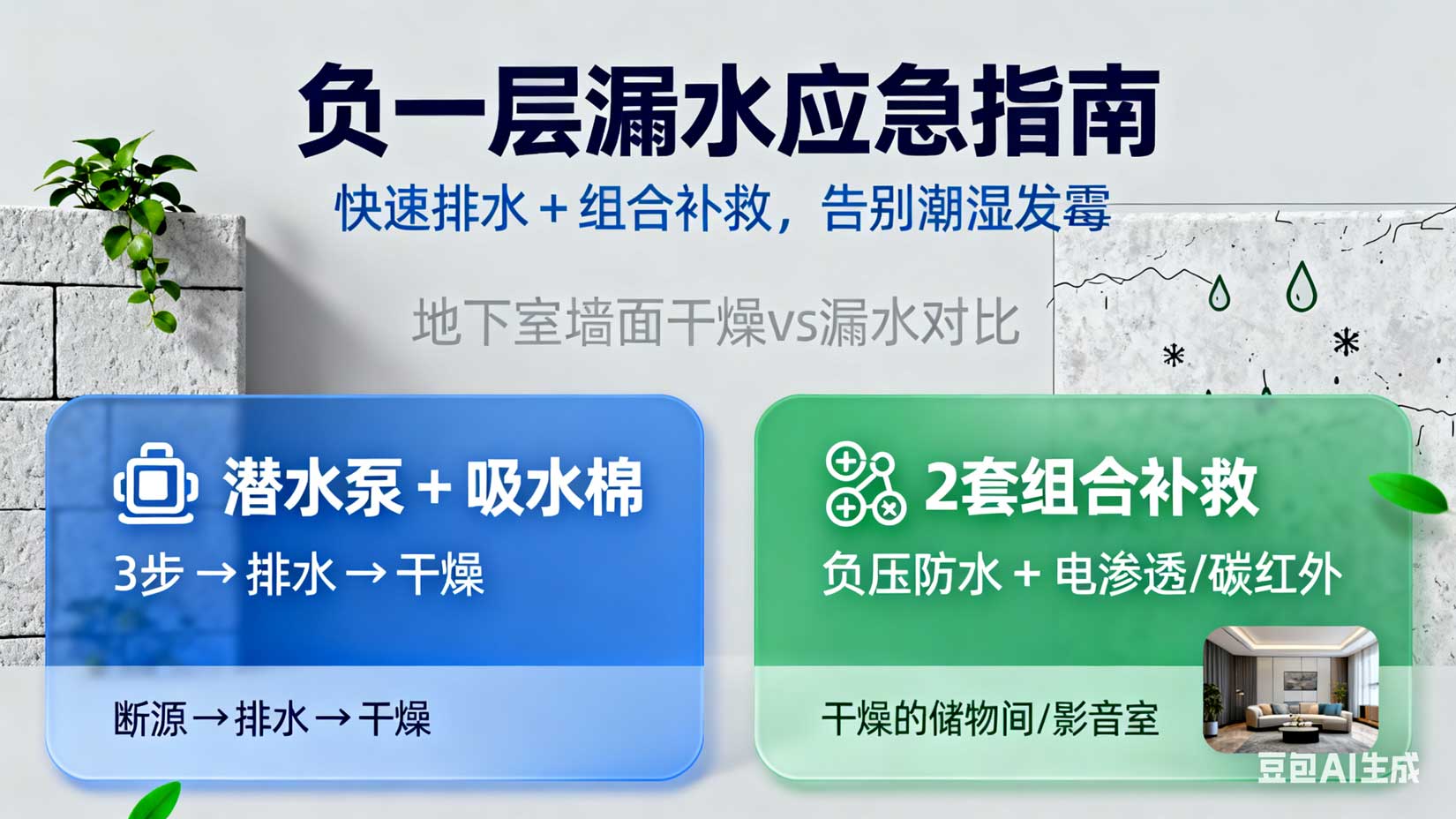 负一漏水原因及负一层防水防潮全面解决方案
